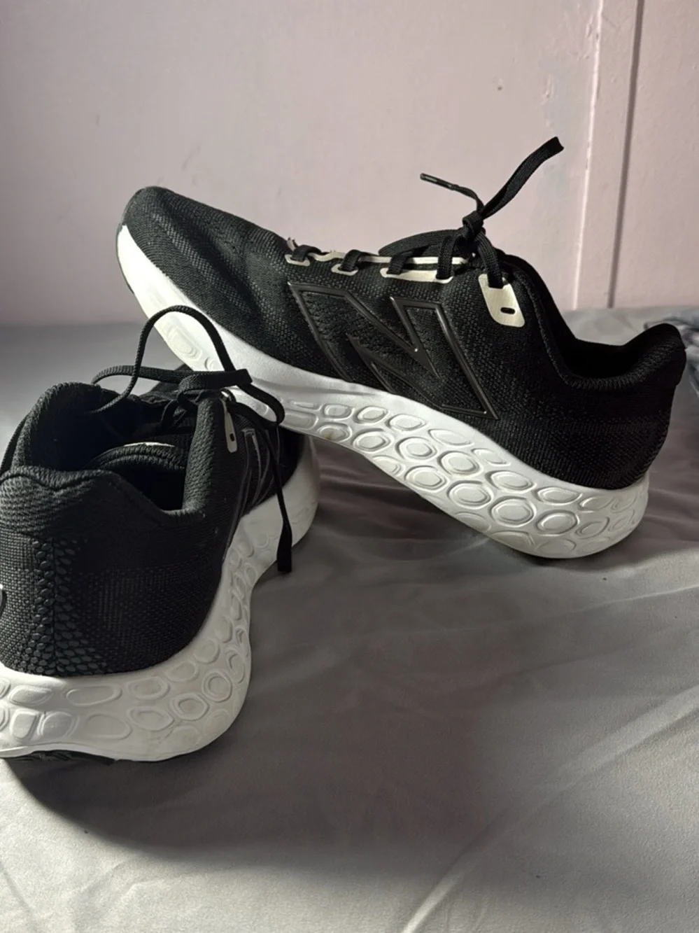 New Balance Men's Black and White Fresh Foam Sneakers